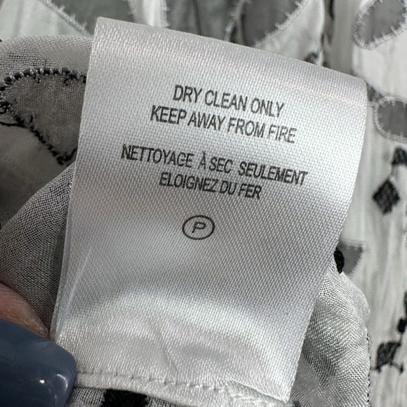 Samuel Dong Blouse Top Womens M Black Floral Silk Sheer Ruffled‎ Bell Whimsigoth - Picture 12 of 12